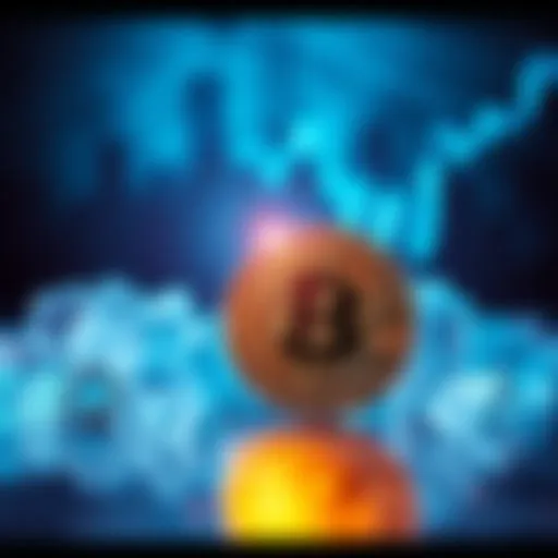 A visual representation showing the decline of XRP as it contrasts with a strong Bitcoin symbol, illustrating the shift in crypto community sentiment.