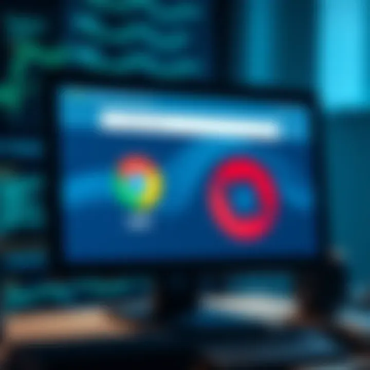 A computer screen displaying a search for XRP desktop wallet options with a frustrated user. Icons of Chrome and a wallet are visible.