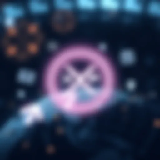Graphic showing XRP logo with symbols of transactions and a globe, representing its role in global payments