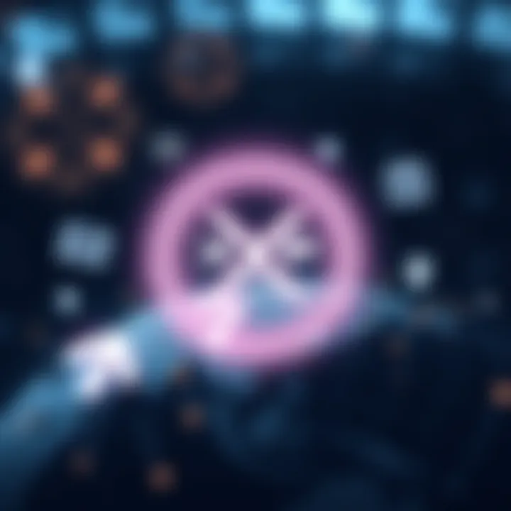 Graphic showing XRP logo with symbols of transactions and a globe, representing its role in global payments
