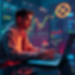 A person considering investing in XRP with a laptop and financial charts