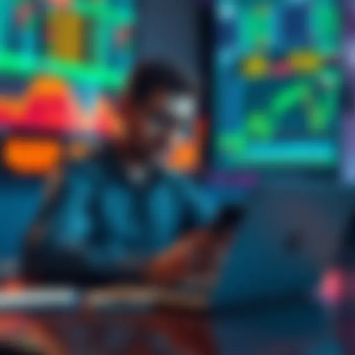 A confident investor examining XRP charts and market data on a laptop and smartphone, symbolizing the shift to structured investment.