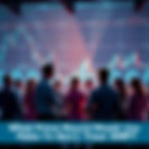 A group of people discussing XRP price predictions with charts and graphs in the background.