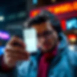 A frustrated person looking at a phone with error messages from X(Twitter), symbolizing the outage