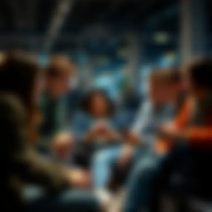 A group of young adults sitting together, looking distracted while using their phones instead of talking seriously with each other.