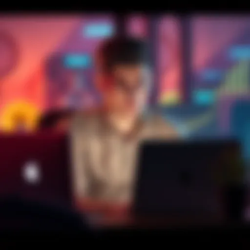 Young Investor Looks Disheartened A 23-year-old man sits at a desk with a laptop, looking upset after losing money in cryptocurrency, symbolizing financial loss and frustration.