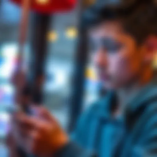 A young individual examines a digital wallet application on their smartphone, concerned about cash prizes and activation requirements.