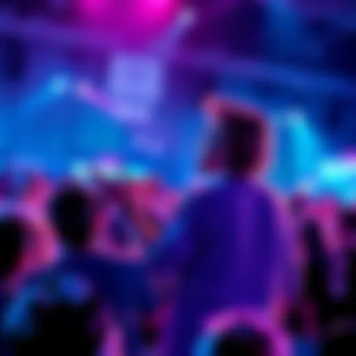 Zach Rynes speaks at a crypto event, criticizing the XRP Ledger as a ghost chain. The crowd reacts with mixed emotions, showing tension between XRP and Chainlink supporters.