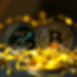 A side-by-side image of Zcash and Bitcoin logos, highlighting their features and differences in privacy and security.