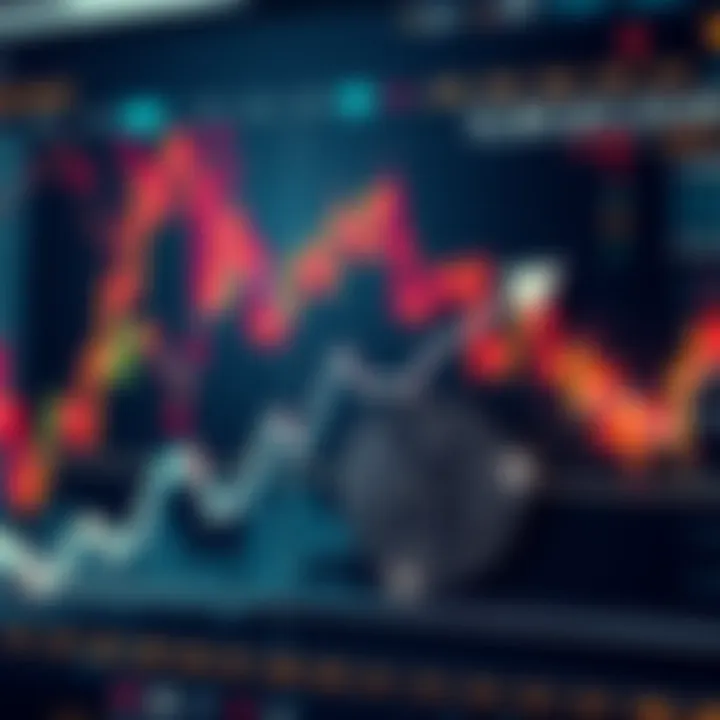 A downward trending chart representing Zcash's declining value with a background of market fluctuations