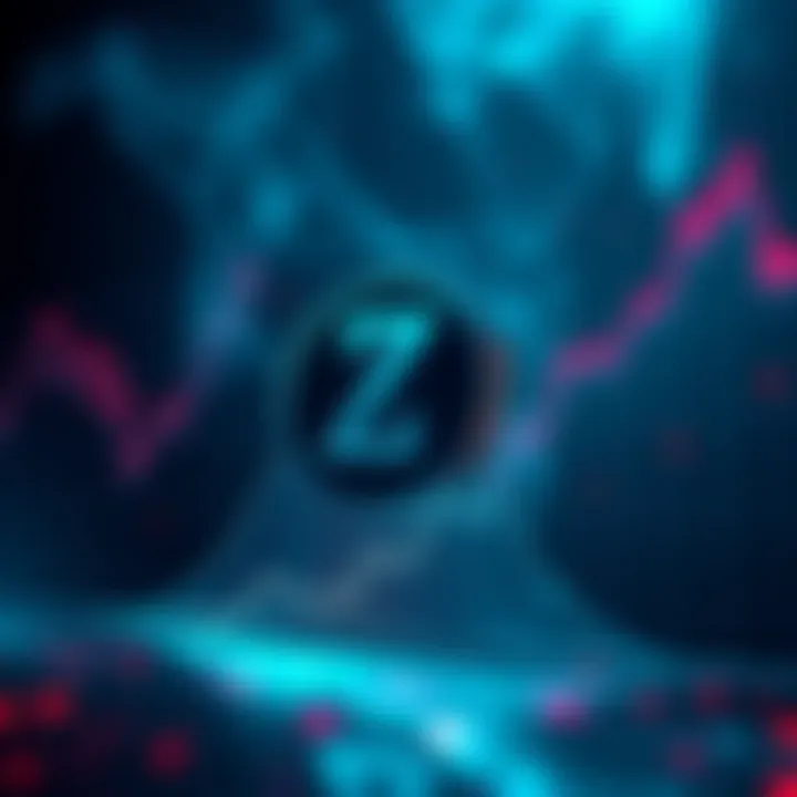 Zcash logo alongside a rising graph representing its value increase compared to other privacy coins.