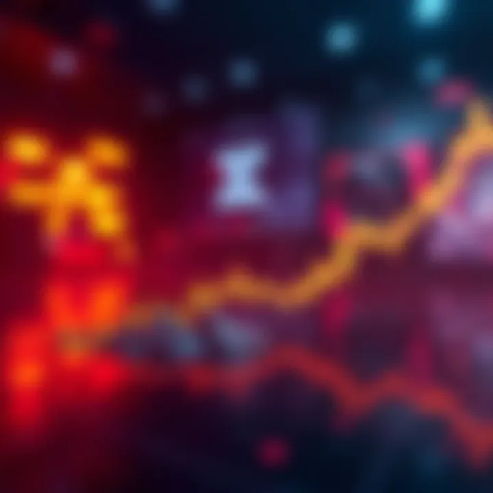 Zcash Value Decline A downward trend graph showing Zcash's value dropping over time, symbolizing uncertainty in the cryptocurrency market.