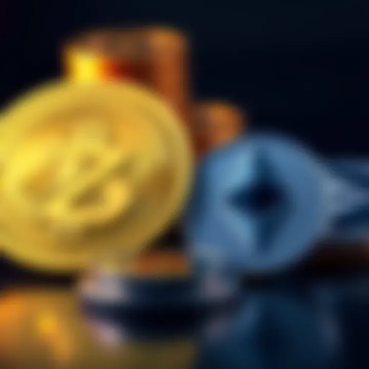 Zcash logo prominently displayed alongside Bitcoin and Ethereum symbols, representing the competition among cryptocurrencies.