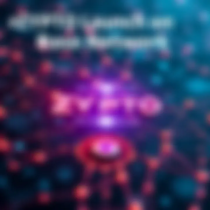 ZYPTO Launch on Base Network Visual representation of ZYPTO's launch on the Base network, featuring a network graphic with blockchain elements and the ZYPTO logo